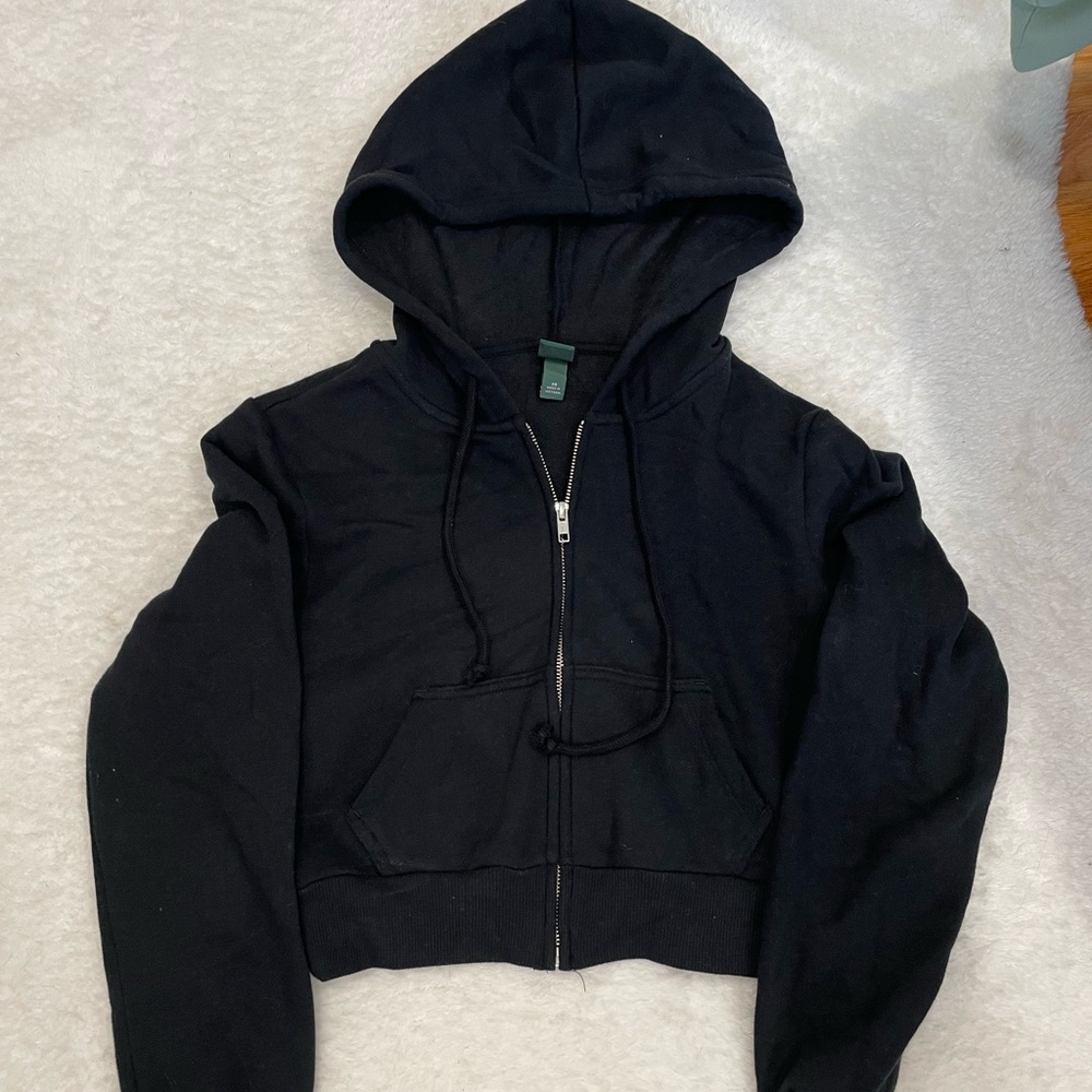 Cropped Zip up Hoodie